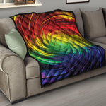 Colorful Swirl Print Quilt
