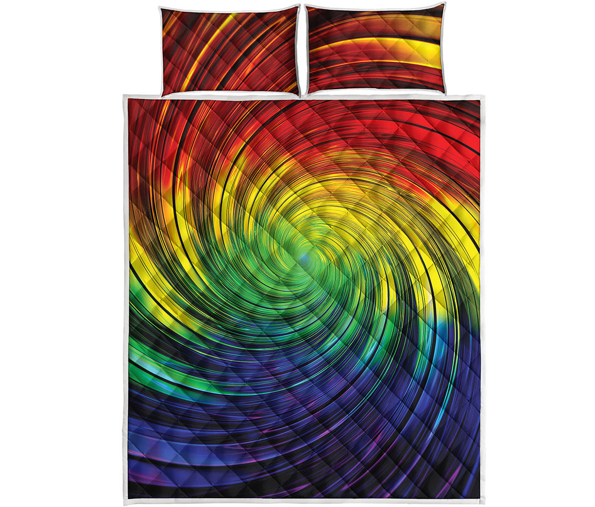 Colorful Swirl Print Quilt Bed Set