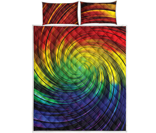 Colorful Swirl Print Quilt Bed Set