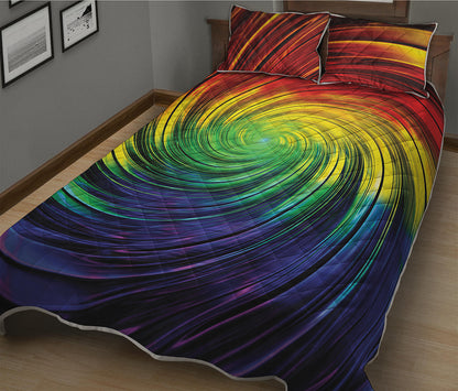 Colorful Swirl Print Quilt Bed Set