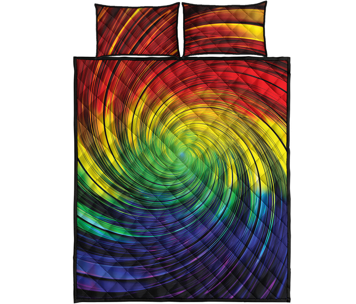 Colorful Swirl Print Quilt Bed Set