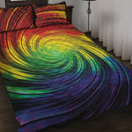Colorful Swirl Print Quilt Bed Set