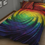 Colorful Swirl Print Quilt Bed Set
