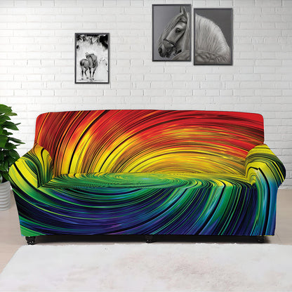 Colorful Swirl Print Sofa Cover