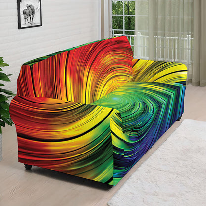 Colorful Swirl Print Sofa Cover