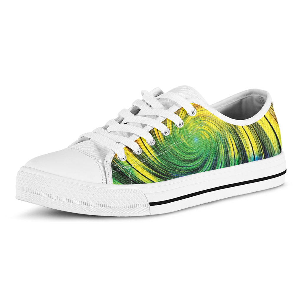 Colorful Swirl Print White Low Top Shoes