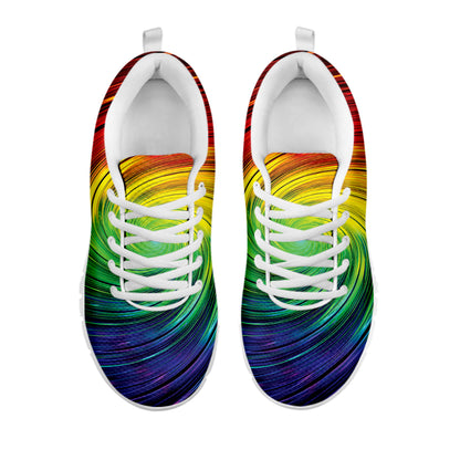 Colorful Swirl Print White Sneakers