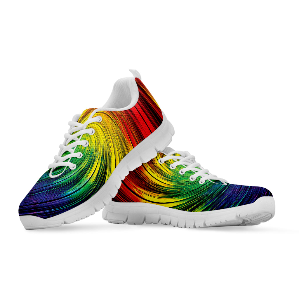 Colorful Swirl Print White Sneakers