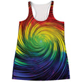 Colorful Swirl Print Women's Racerback Tank Top