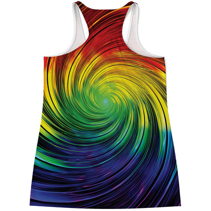 Colorful Swirl Print Women's Racerback Tank Top