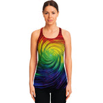 Colorful Swirl Print Women's Racerback Tank Top