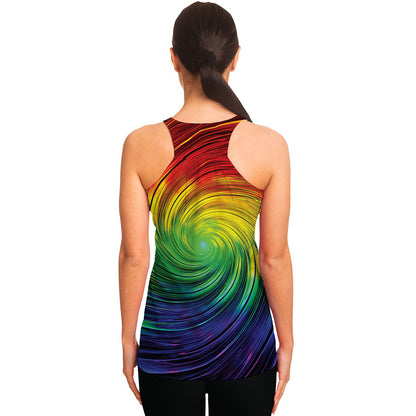 Colorful Swirl Print Women's Racerback Tank Top