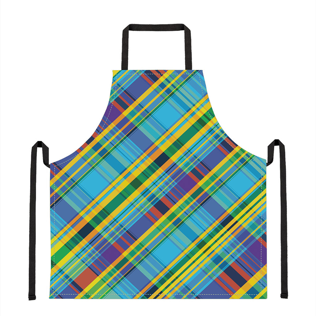 Colorful Tartan Pattern Print Apron