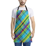 Colorful Tartan Pattern Print Apron