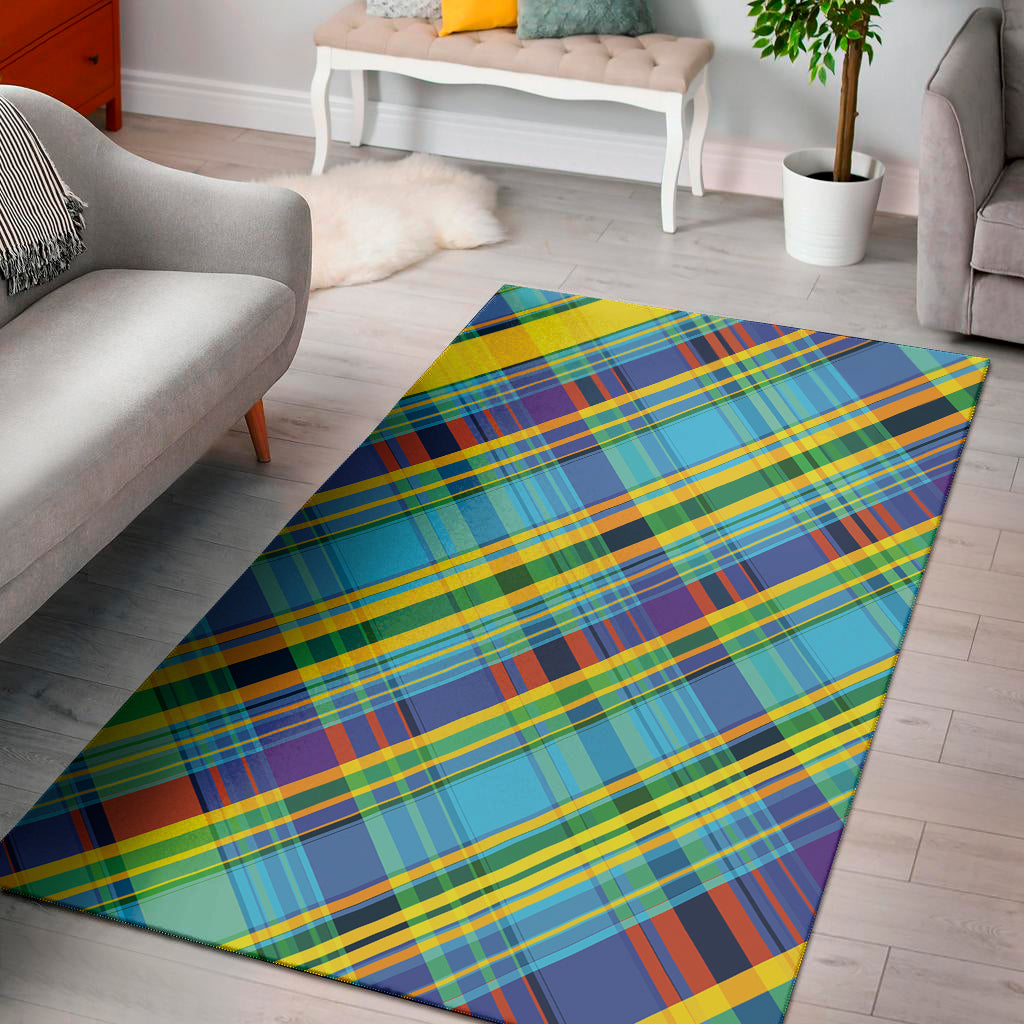 Colorful Tartan Pattern Print Area Rug
