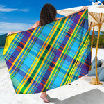 Colorful Tartan Pattern Print Beach Sarong Wrap