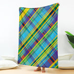 Colorful Tartan Pattern Print Blanket