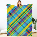 Colorful Tartan Pattern Print Blanket