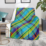 Colorful Tartan Pattern Print Blanket