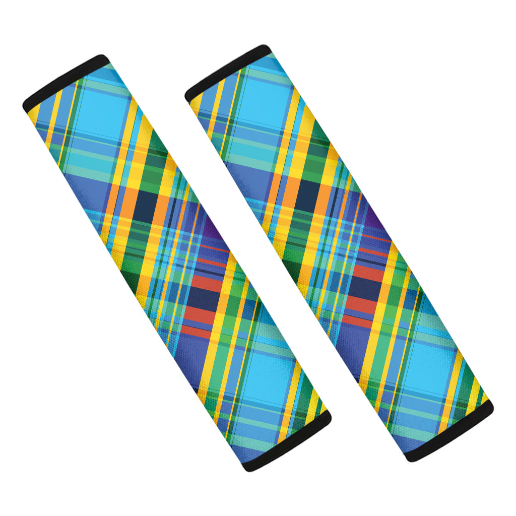 Colorful Tartan Pattern Print Car Seat Belt Covers