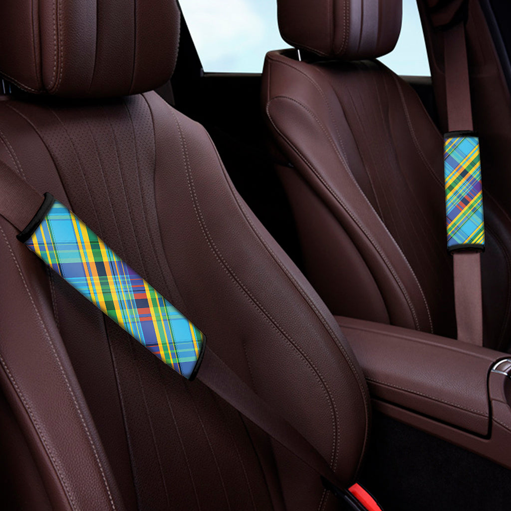 Colorful Tartan Pattern Print Car Seat Belt Covers