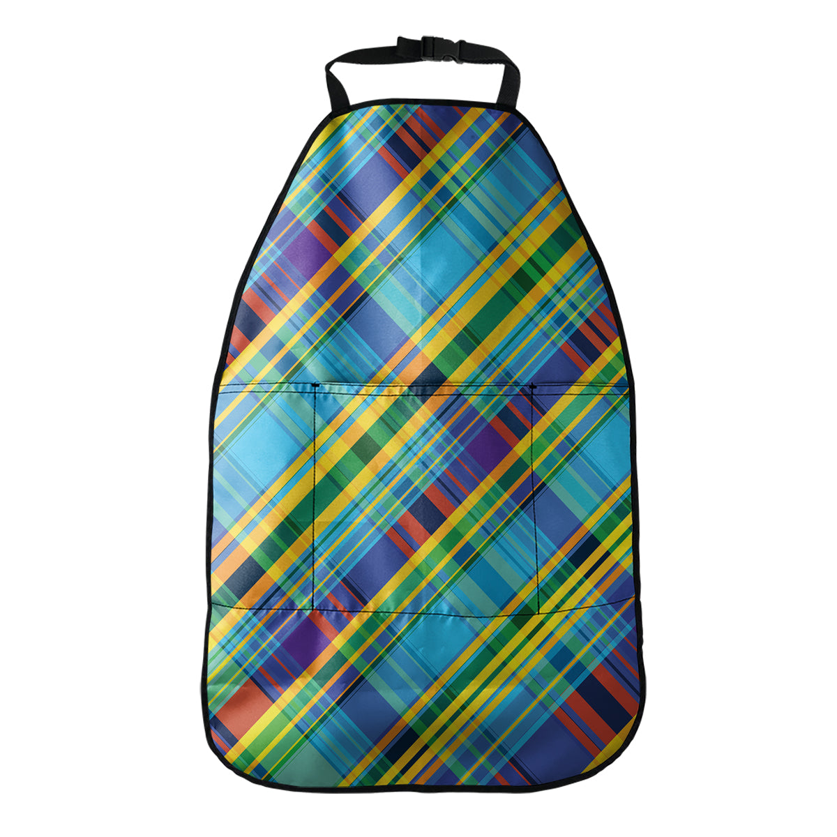 Colorful Tartan Pattern Print Car Seat Organizers
