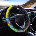 Colorful Tartan Pattern Print Car Steering Wheel Cover