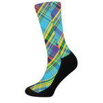 Colorful Tartan Pattern Print Crew Socks