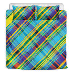 Colorful Tartan Pattern Print Duvet Cover Bedding Set