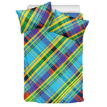 Colorful Tartan Pattern Print Duvet Cover Bedding Set