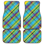 Colorful Tartan Pattern Print Front and Back Car Floor Mats