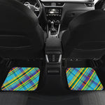 Colorful Tartan Pattern Print Front and Back Car Floor Mats