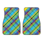 Colorful Tartan Pattern Print Front Car Floor Mats
