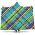 Colorful Tartan Pattern Print Hooded Blanket