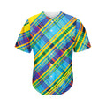 Colorful Tartan Pattern Print Men's Baseball Jersey