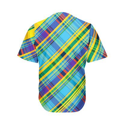 Colorful Tartan Pattern Print Men's Baseball Jersey