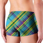 Colorful Tartan Pattern Print Men's Boxer Briefs