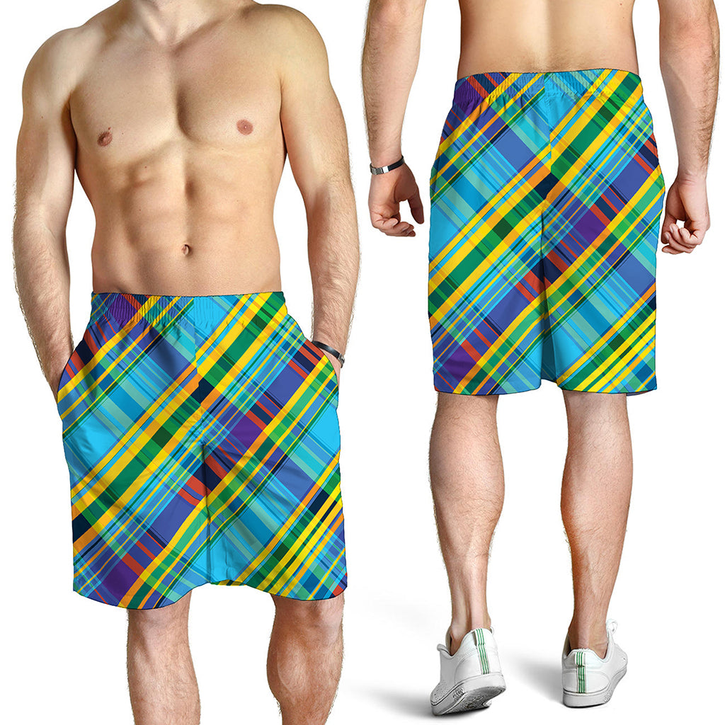 Colorful Tartan Pattern Print Men's Shorts