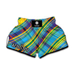 Colorful Tartan Pattern Print Muay Thai Boxing Shorts