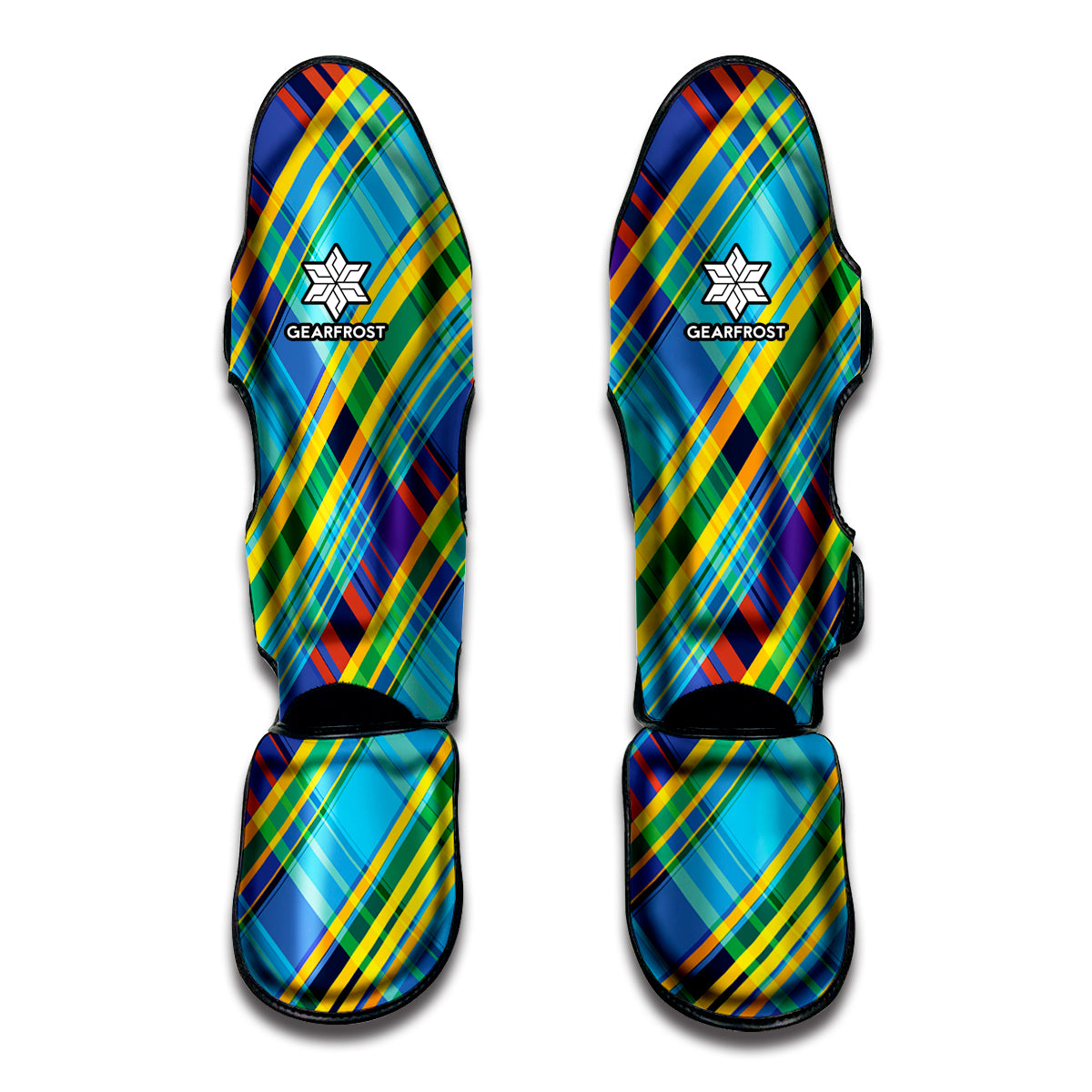 Colorful Tartan Pattern Print Muay Thai Shin Guard