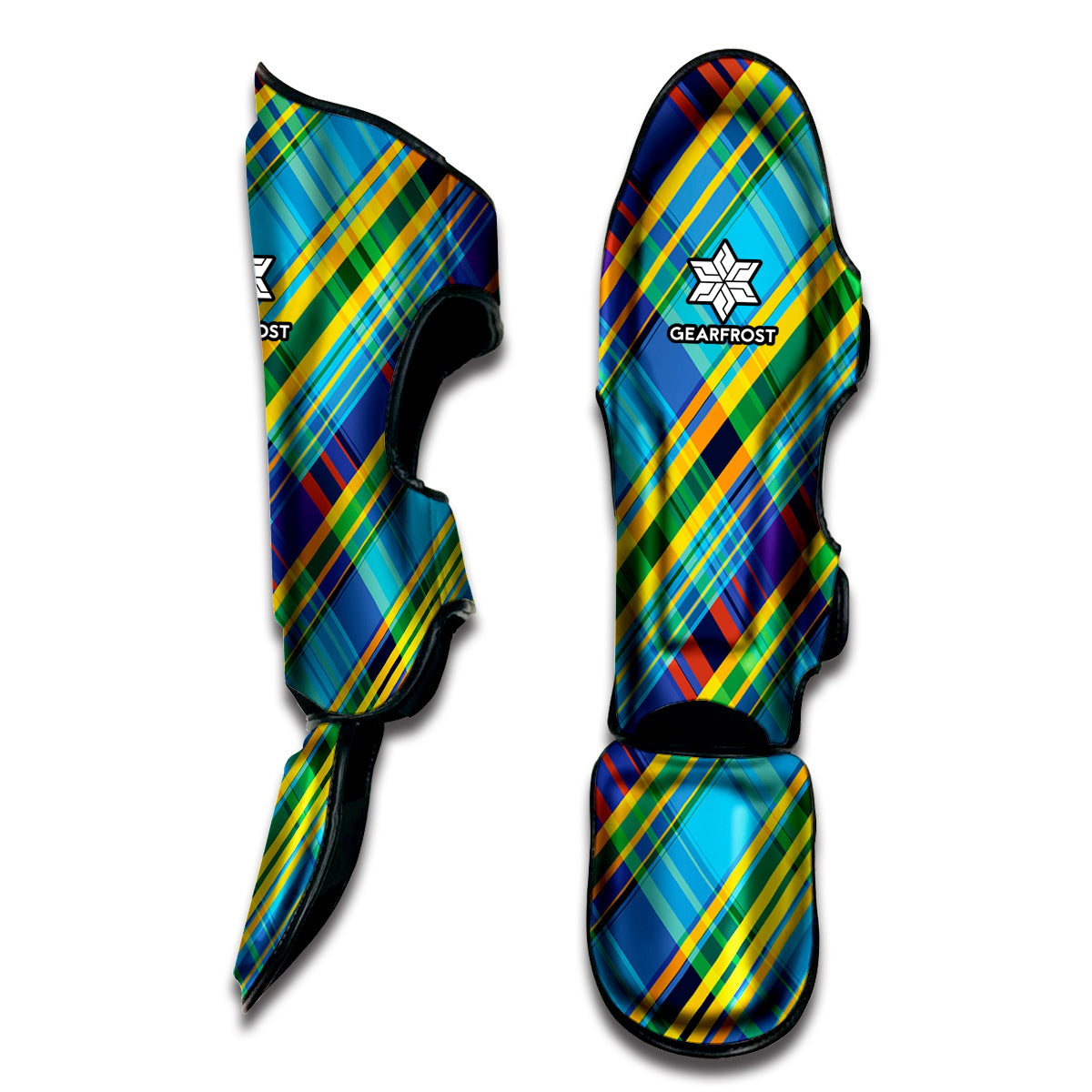 Colorful Tartan Pattern Print Muay Thai Shin Guard