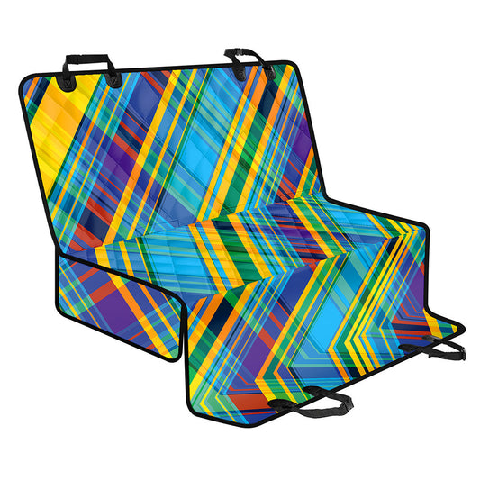 Colorful Tartan Pattern Print Pet Car Back Seat Cover