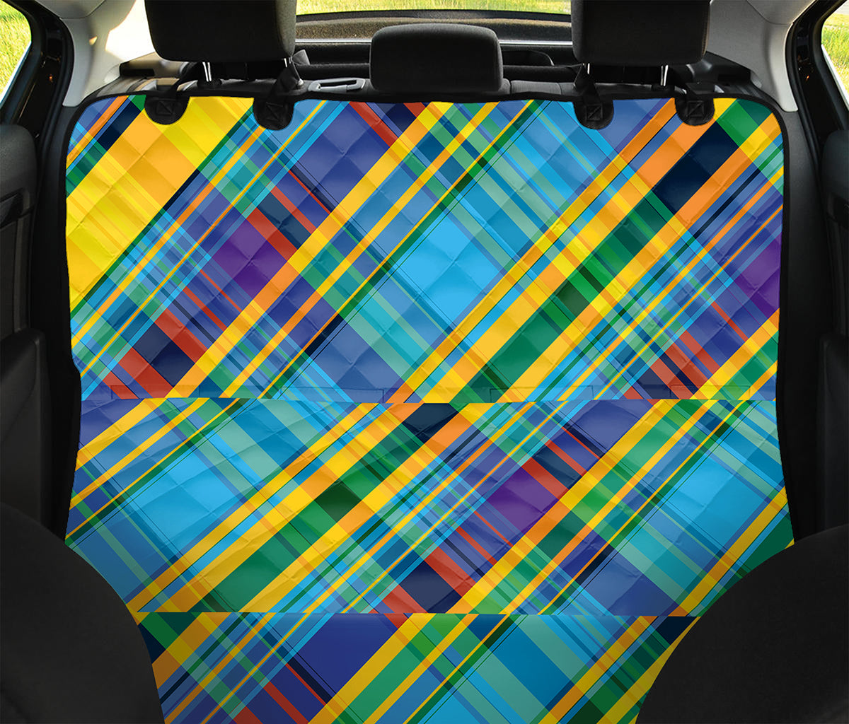 Colorful Tartan Pattern Print Pet Car Back Seat Cover