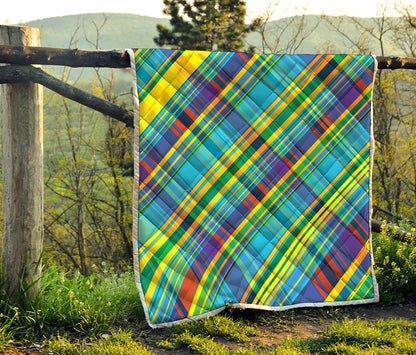Colorful Tartan Pattern Print Quilt