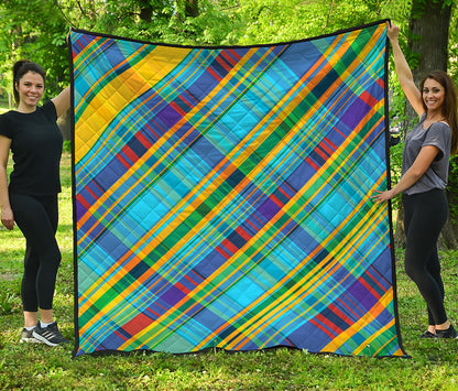 Colorful Tartan Pattern Print Quilt