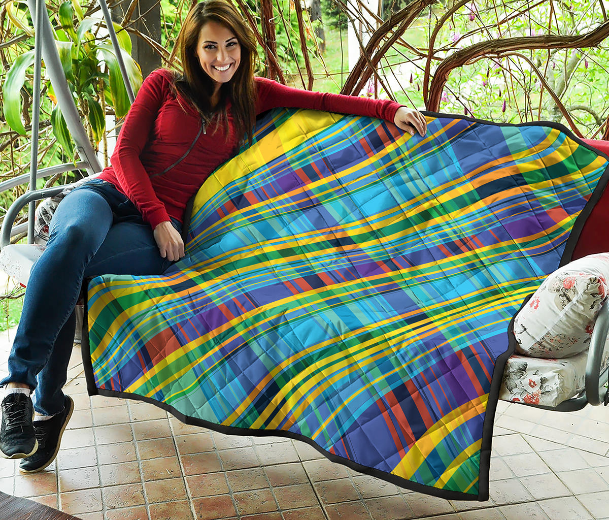 Colorful Tartan Pattern Print Quilt