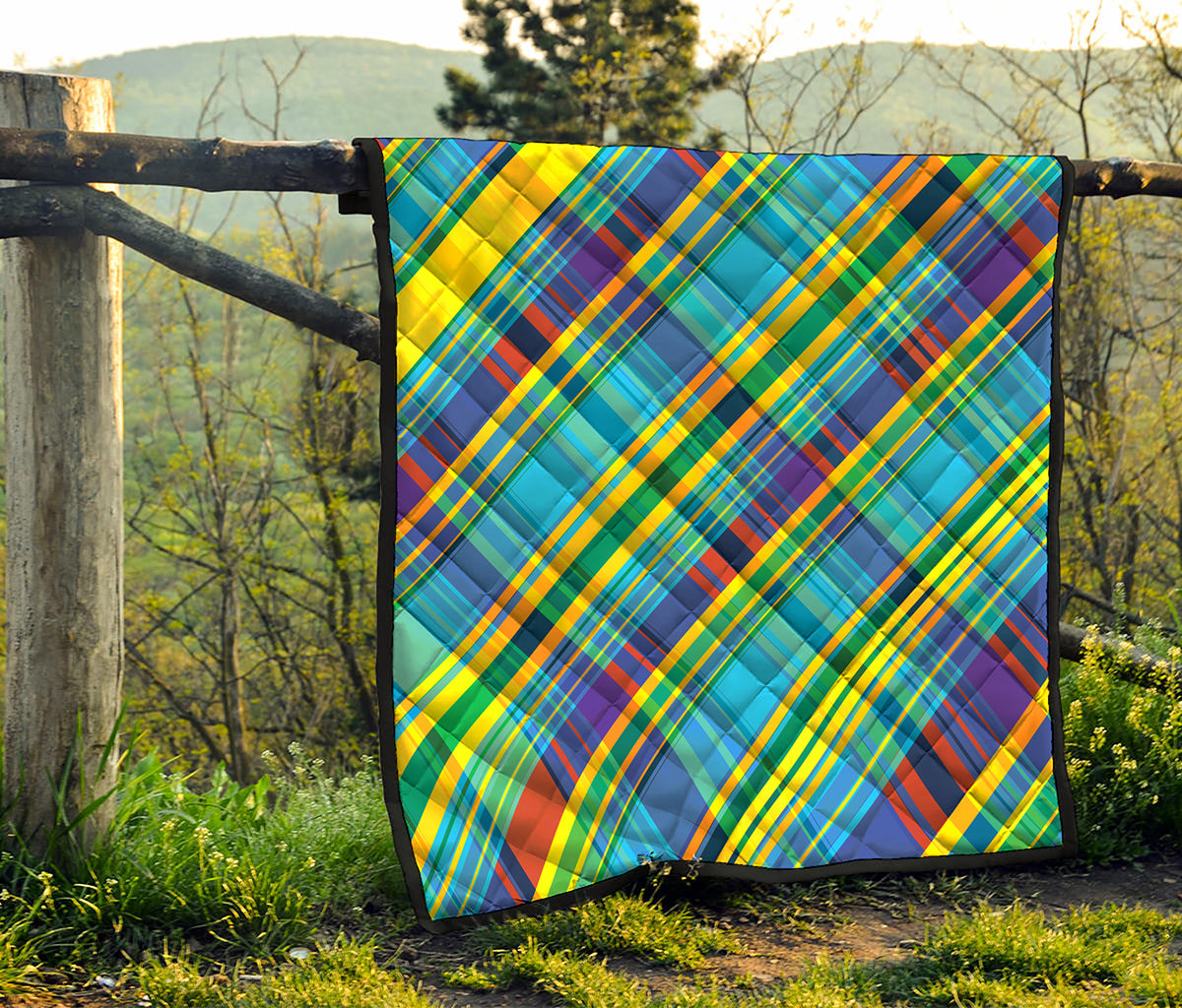 Colorful Tartan Pattern Print Quilt