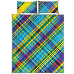 Colorful Tartan Pattern Print Quilt Bed Set