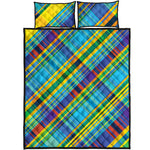 Colorful Tartan Pattern Print Quilt Bed Set