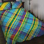 Colorful Tartan Pattern Print Quilt Bed Set